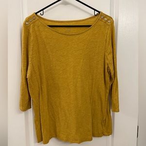 a new day • size XL • gold 3/4 sleeve top